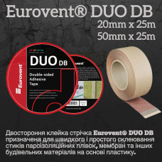 Двостороння стрічка EUROVENT DUO 20 мм х 25 м