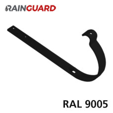 Гак ринви довгий RainGuard 125мм RAL 9005