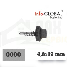 Покрівельні саморізи до металу Info-Global 4,8 х 19 RAL 0000, (250 шт)