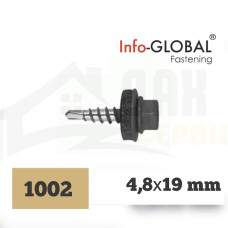 Покрівельні саморізи до металу Info-Global 4,8 х 19 RAL 1002, (250 шт)