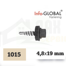 Покрівельні саморізи до металу Info-Global 4,8 х 19 RAL 1015, (250 шт)