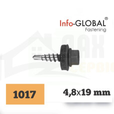 Покрівельні саморізи до металу Info-Global 4,8 х 19 RAL 1017, (250 шт)