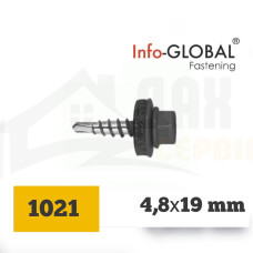 Покрівельні саморізи до металу Info-Global 4,8 х 19 RAL 1021, (250 шт)