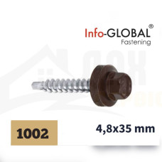 Покрівельні саморізи Info-Global 4,8 х 35, RAL 1002, (250 шт)