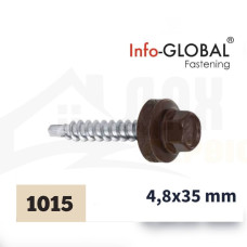 Покрівельні саморізи Info-Global 4,8 х 35, RAL 1015, (250 шт)