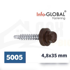 Покрівельні саморізи Info-Global 4,8 х 35, RAL 5005, (250 шт)