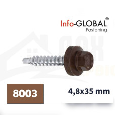 Покрівельні саморізи Info-Global 4,8 х 35, RAL 8003, (250 шт)