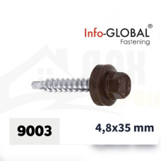 Покрівельні саморізи Info-Global 4,8 х 35, RAL 9003, (250 шт)