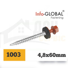 Покрівельні саморізи Info-Global 4,8 х 60 (100 шт) RAL 1003