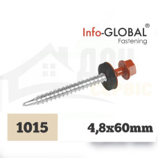 Покрівельні саморізи Info-Global 4,8 х 60 (100 шт) RAL 1015