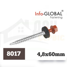 Покрівельні саморізи Info-Global 4,8 х 60 (100 шт) RAL 8017