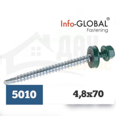 Покрівельні саморізи Info-Global 4,8 х 70 (100 шт) RAL 5010