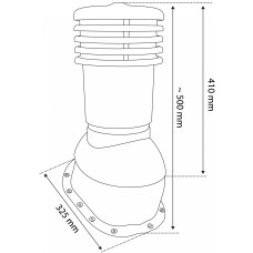 Вентиляційний вихід VENTOS X METAL  G18 150mm